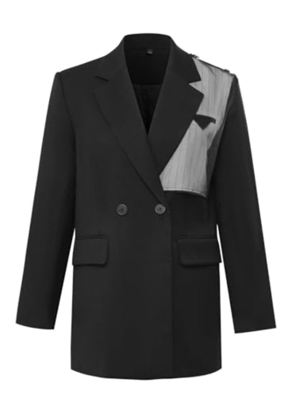 Double Breasted Long Sleeve Blazer Relaxed Business Work Jacket